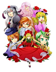 Rating: Safe Score: 0 Tags: 6+girls blonde_hair bow brown_hair closed_eyes dress drill_hair flower frills green_eyes green_hair hat heterochromia hina_ichigo image kanaria long_hair long_sleeves looking_at_viewer multiple multiple_girls pink_bow red_eyes red_flower red_rose rose shinku short_hair siblings silver_hair sisters smile souseiseki suigintou suiseiseki tagme twins very_long_hair User: admin