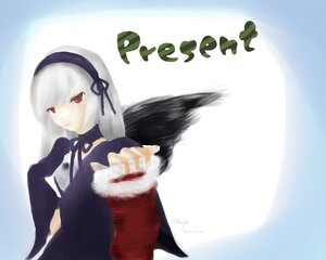 Rating: Safe Score: 0 Tags: 1girl bangs black_wings detached_collar dress hairband image long_hair long_sleeves looking_at_viewer red_eyes ribbon solo suigintou upper_body white_hair wings User: admin