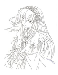Rating: Safe Score: 0 Tags: 1girl dress frills greyscale hairband image juliet_sleeves lolita_hairband long_hair long_sleeves looking_at_viewer monochrome puffy_sleeves ribbon simple_background solo suigintou white_background wings User: admin