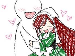 Rating: Safe Score: 0 Tags: 1girl :d ^_^ apron blush closed_eyes dress hat head_scarf heart image long_hair long_sleeves open_mouth red_hair smile solo striped suiseiseki white_background User: admin