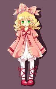 Rating: Safe Score: 0 Tags: 1girl blonde_hair bloomers bow dress drill_hair full_body green_eyes hair_bow hina_ichigo hinaichigo image long_sleeves looking_at_viewer pink_bow pink_dress puffy_sleeves red_footwear ribbon shoes short_hair solo standing underwear white_legwear User: admin