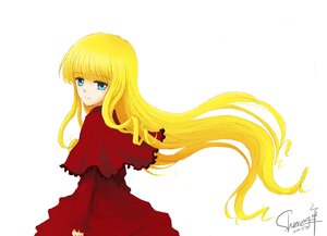Rating: Safe Score: 0 Tags: 1girl bangs blonde_hair blue_eyes capelet dress image long_hair long_sleeves looking_at_viewer looking_back red_capelet red_dress shinku signature simple_background solo striped striped_background vertical_stripes very_long_hair white_background User: admin