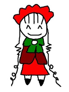 Rating: Safe Score: 0 Tags: blush closed_eyes dress full_body hat image long_sleeves red_dress shinku simple_background smile solo standing white_background User: admin