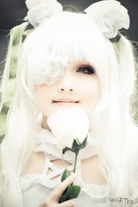 Rating: Safe Score: 0 Tags: 1girl bangs blunt_bangs closed_mouth face flower hair_ornament kirakishou lace lips long_hair looking_at_viewer one_eye_covered rose solo white_flower white_hair white_rose User: admin