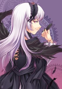 Rating: Safe Score: 0 Tags: 1girl bad_id bad_pixiv_id black_capelet black_dress capelet dress feathers flower hairband image kuri_(kuridoki) long_hair long_sleeves looking_back pink_eyes profile red_eyes rose rozen_maiden silver_hair smile solo suigintou very_long_hair white_hair wings User: admin