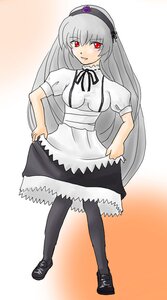 Rating: Safe Score: 0 Tags: 1girl black_legwear breasts dress full_body gradient hairband image long_hair looking_at_viewer puffy_short_sleeves puffy_sleeves red_eyes shoes short_sleeves silver_hair solo standing suigintou very_long_hair User: admin