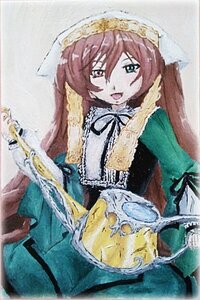 Rating: Safe Score: 0 Tags: 1girl brown_hair dress frills green_dress head_scarf heterochromia image long_hair long_sleeves looking_at_viewer open_mouth ribbon smile solo suiseiseki User: admin