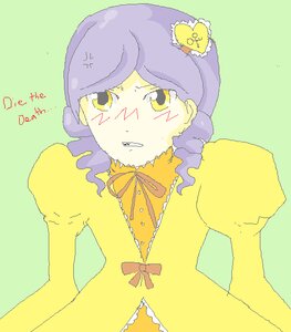 Rating: Safe Score: 0 Tags: 1girl anger_vein angry dress green_background hair_ornament image kanaria long_sleeves looking_at_viewer purple_hair ribbon simple_background solo teeth upper_body yellow_dress yellow_eyes User: admin