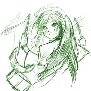 Rating: Safe Score: 0 Tags: 1girl blush green_theme image long_hair looking_at_viewer looking_back monochrome sketch solo suiseiseki very_long_hair wings User: admin