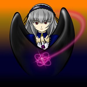 Rating: Safe Score: 0 Tags: 1girl detached_collar dress frills gradient gradient_background hairband image long_hair long_sleeves looking_at_viewer red_eyes rose silver_hair solo suigintou upper_body wings User: admin