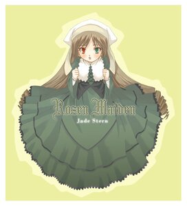 Rating: Safe Score: 0 Tags: 1girl :o blush brown_hair dress frills full_body green_dress green_eyes hat head_scarf heterochromia image long_hair long_sleeves looking_at_viewer open_mouth red_eyes simple_background solo suiseiseki very_long_hair yellow_background User: admin