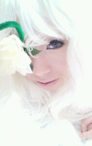 Rating: Safe Score: 0 Tags: 1girl bangs blue_eyes blurry close-up closed_mouth eyelashes face flower kirakishou leaf lips looking_at_viewer portrait smile solo white_flower User: admin