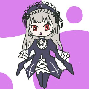 Rating: Safe Score: 0 Tags: 1girl chibi dress frills full_body hairband image long_hair long_sleeves looking_at_viewer open_mouth red_eyes solo suigintou User: admin