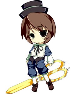 Rating: Safe Score: 0 Tags: 1girl brown_hair chibi full_body hat image long_sleeves looking_at_viewer pantyhose ribbon shoes shorts simple_background solo souseiseki standing white_background white_legwear User: admin