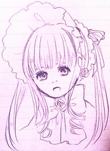 Rating: Safe Score: 0 Tags: 1girl bangs blush dress flower image long_hair looking_at_viewer monochrome open_mouth pink_theme ribbon rose shinku solo twintails upper_body User: admin