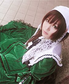 Rating: Safe Score: 0 Tags: 1girl brown_eyes brown_hair dress fur_trim green_dress hat lips long_sleeves looking_at_viewer solo suiseiseki upper_body User: admin