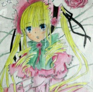 Rating: Safe Score: 0 Tags: 1girl blonde_hair blue_eyes blurry blurry_foreground bow bowtie depth_of_field dress flower frills image long_hair long_sleeves looking_at_viewer motion_blur photo rose shinku solo twintails User: admin