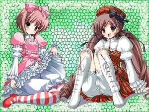 Rating: Safe Score: 0 Tags: 2girls :d bloomers boots bow brown_hair chain-link_fence dress fence frills green_eyes heterochromia honeycomb_(pattern) image long_hair long_sleeves multiple_girls open_mouth pair pantyhose red_eyes short_hair siblings sisters souseiseki striped striped_legwear suiseiseki twins underwear yellow_eyes User: admin