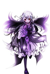 Rating: Safe Score: 0 Tags: 1girl dress floating_hair frills full_body hairband image long_hair long_sleeves looking_at_viewer pantyhose red_eyes solo suigintou wings User: admin