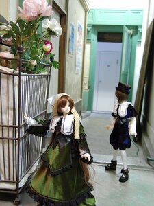 Rating: Safe Score: 0 Tags: 2girls brown_hair doll dress flower green_dress head_scarf long_hair long_sleeves looking_at_viewer multiple_dolls multiple_girls plant standing suiseiseki tagme very_long_hair watering_can User: admin