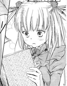 Rating: Safe Score: 0 Tags: 1girl bangs barasuishou blush closed_mouth eyebrows_visible_through_hair greyscale hair_ornament image long_hair monochrome ribbon solo User: admin