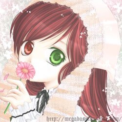 Rating: Safe Score: 0 Tags: 1girl bangs close-up flower green_eyes image looking_at_viewer red_eyes red_hair solo suiseiseki User: admin