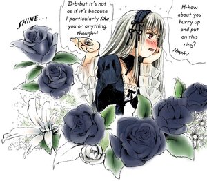 Rating: Safe Score: 0 Tags: 1girl black_flower black_rose blue_flower blue_rose blush dress english_text flower frills hairband image long_hair long_sleeves purple_rose red_eyes rose silver_hair solo suigintou white_flower white_hair white_rose User: admin