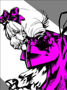 Rating: Safe Score: 0 Tags: 1girl bow dress drill_hair hair_bow hina_ichigo hinaichigo image long_hair long_sleeves looking_at_viewer monochrome solo User: admin