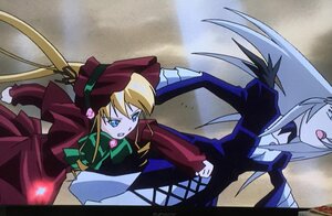 Rating: Safe Score: 0 Tags: 2girls blonde_hair blue_eyes bow clenched_teeth dress image long_hair long_sleeves multiple_girls open_mouth pair red_dress shinku sidelocks suigintou teeth wings User: admin