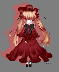 Rating: Safe Score: 0 Tags: 1girl blonde_hair blue_eyes blush bonnet bow bowtie capelet dress full_body image long_hair red_dress ribbon shinku shoes solo transparent_background twintails very_long_hair User: admin