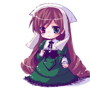 Rating: Safe Score: 0 Tags: 1girl blush brown_hair dress frills full_body green_dress green_eyes heterochromia image long_hair long_sleeves looking_at_viewer red_eyes simple_background smile solo standing suiseiseki very_long_hair white_background User: admin