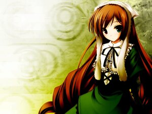 Rating: Safe Score: 0 Tags: 1girl black_ribbon brown_hair dress frills green_dress green_eyes heterochromia image long_hair long_sleeves looking_at_viewer outdoors red_eyes ribbon solo suiseiseki very_long_hair User: admin