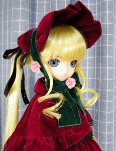 Rating: Safe Score: 0 Tags: 1girl bangs blonde_hair blue_eyes bonnet bow doll dress flower long_hair long_sleeves looking_at_viewer pink_flower pink_rose red_dress rose shinku sidelocks solo upper_body User: admin