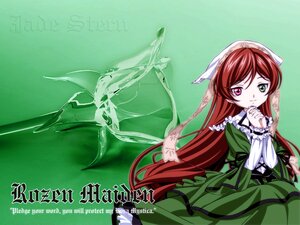 Rating: Safe Score: 0 Tags: 1girl arm_garter brown_hair copyright_name dress english_text frills green_background green_dress green_eyes head_scarf heterochromia image interlocked_fingers kasugai_hiroyuki long_hair long_sleeves looking_at_viewer own_hands_clasped own_hands_together red_eyes rozen_maiden solo suiseiseki very_long_hair User: admin
