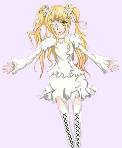 Rating: Safe Score: 0 Tags: 1girl auto_tagged blonde_hair boots cross-laced_footwear dress eyepatch flower hair_flower hair_ornament image kirakishou knee_boots long_hair rose solo striped thigh_boots thighhighs twintails two_side_up vertical_stripes white_dress white_flower white_rose yellow_eyes User: admin