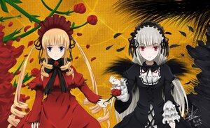 Rating: Safe Score: 0 Tags: 2girls black_dress black_wings blonde_hair blue_eyes bonnet bow dress drill_hair flower frills gothic_lolita hairband image lolita_fashion long_hair long_sleeves looking_at_viewer multiple_girls pair red_dress red_eyes red_flower red_rose ribbon rose shinku silver_hair smile suigintou twin_drills twintails very_long_hair wings User: admin
