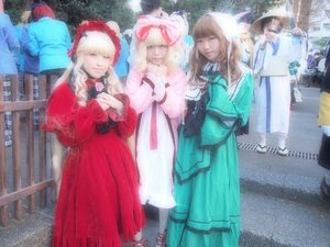 Rating: Safe Score: 0 Tags: blonde_hair closed_eyes dress hat long_hair multiple_cosplay multiple_girls siblings tagme User: admin