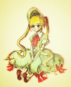Rating: Safe Score: 0 Tags: 1girl blonde_hair bonnet bow bowtie dress frills full_body image long_hair long_sleeves looking_at_viewer red_dress shinku shoes simple_background solo twintails very_long_hair yellow_background User: admin