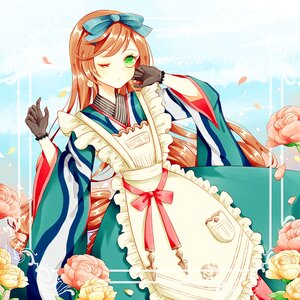 Rating: Safe Score: 0 Tags: 1boy apron black_gloves bow brown_hair flower frilled_apron frills gloves green_eyes hair_bow image japanese_clothes long_hair one_eye_closed petals pink_flower pink_rose red_flower red_rose ribbon rose rose_petals solo striped striped_bow suiseiseki vertical_stripes white_flower white_rose wide_sleeves yellow_flower yellow_rose User: admin
