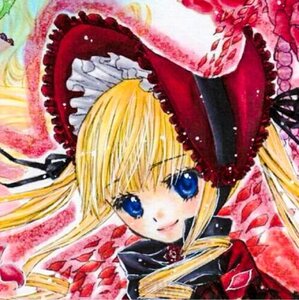 Rating: Safe Score: 0 Tags: 1girl bangs blonde_hair blue_eyes drill_hair flower frills image long_hair long_sleeves looking_at_viewer marker_(medium) red_dress rose shinku smile solo twin_drills twintails User: admin