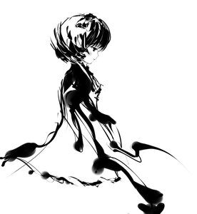 Rating: Safe Score: 0 Tags: 1girl dress from_side greyscale hinaichigo houjuu_nue image looking_at_viewer monochrome profile short_hair silhouette simple_background smile solo striped white_background wings User: admin