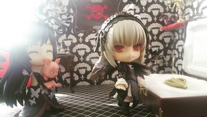 Rating: Safe Score: 0 Tags: 1girl doll dress food gothic_lolita hairband heart lolita_fashion lolita_hairband red_eyes solo stuffed_animal suigintou wings User: admin