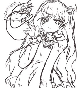 Rating: Safe Score: 0 Tags: 1girl dress flower greyscale image kirakishou long_hair looking_at_viewer monochrome rose simple_background sketch smile solo white_background User: admin