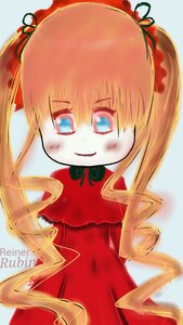 Rating: Safe Score: 0 Tags: 1girl blonde_hair blue_eyes bow bowtie dress image long_hair long_sleeves looking_at_viewer red_dress shinku smile solo twintails User: admin