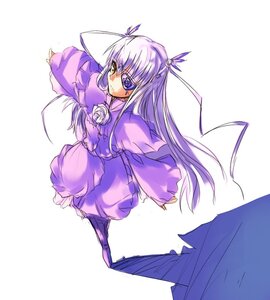 Rating: Safe Score: 0 Tags: 1girl barasuishou boots dress flower full_body heterochromia image long_hair long_sleeves looking_at_viewer purple_dress rose simple_background solo two_side_up very_long_hair User: admin