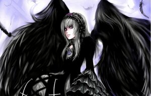 Rating: Safe Score: 0 Tags: 1girl auto_tagged bird black_dress black_wings commentary_request dress feathered_wings feathers fledada flower frills hairband image long_hair long_sleeves looking_at_viewer purple_eyes rose rozen_maiden silver_hair solo suigintou very_long_hair wings User: admin