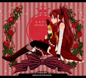 Rating: Safe Score: 0 Tags: 2girls bare_shoulders black_legwear blonde_hair blue_eyes bonnet boots bow commentary_request crossover detached_sleeves dress drill_hair flower food frills hair_bow hair_ribbon image kuwae letterboxed long_hair magical_girl mahou_shoujo_madoka_magica mouth_hold multiple_girls pocky ponytail profile red_eyes red_flower red_hair red_rose ribbon rose rozen_maiden sakura_kyouko shinku sitting sitting_on_lap sitting_on_person solo striped striped_background thighhighs thorns vertical_stripes User: admin