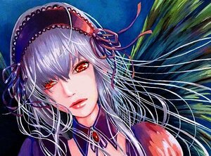 Rating: Safe Score: 0 Tags: 1girl bangs closed_mouth hairband image long_hair looking_at_viewer moon portrait red_eyes silver_hair solo suigintou User: admin