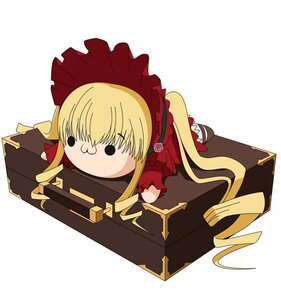 Rating: Safe Score: 0 Tags: 1girl blonde_hair bonnet bow box chibi dress image in_box in_container long_hair lying on_stomach rose shinku solo User: admin