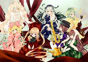 Rating: Safe Score: 0 Tags: 6+girls blonde_hair blue_eyes bow brown_hair dress frills green_eyes hairband hina_ichigo image kanaria long_hair long_sleeves multiple multiple_girls pink_bow rose shinku sitting souseiseki suigintou suiseiseki tagme twintails very_long_hair wings User: admin